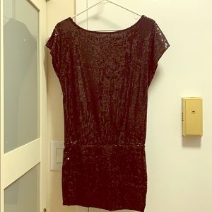 Black sequined mini dress